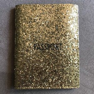 J. Crew Gold Glitter Passport Holder